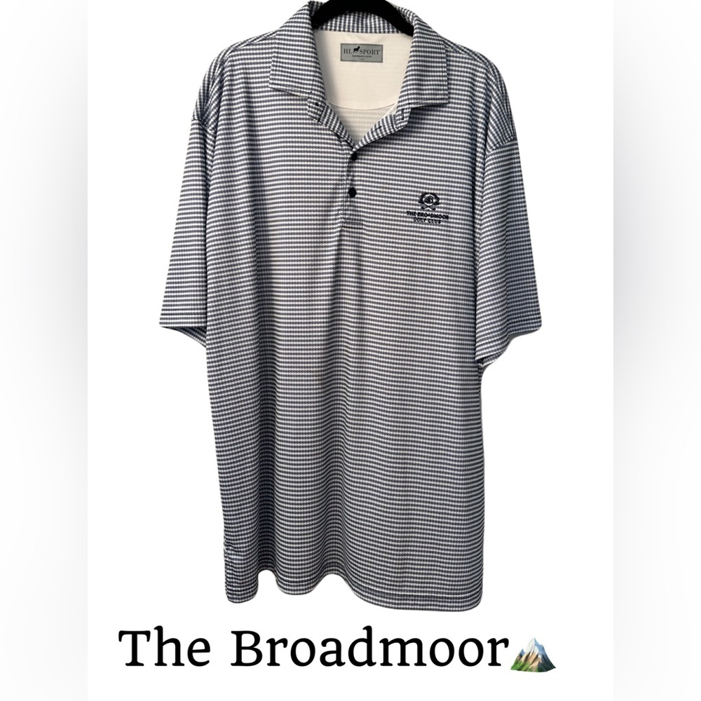 Ⓜ️🏌🏻‍♂️⛳️HL Sport Lux Golf Polo- EUC - The Broadmoor Course Men's XXL⛳️HL Sport